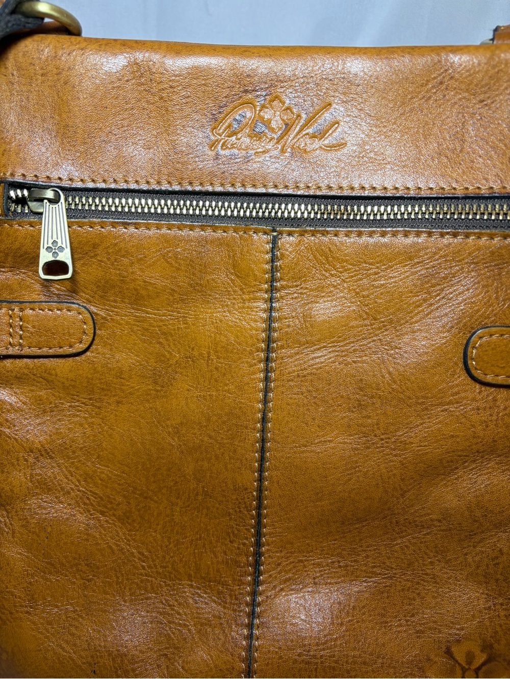 Patricia Nash Prizzi Tooled Leather Crossbody (burnished gold) - Picture 3 of 7